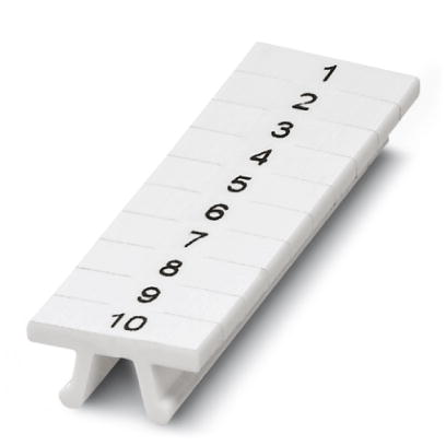 Phoenix Contact Zack Marker Strip; ZB 3.5;QR:FORT.ZAHLEN 1-10; 10-Section; 3.5mm Width; Vertical Printing: 1 to 10